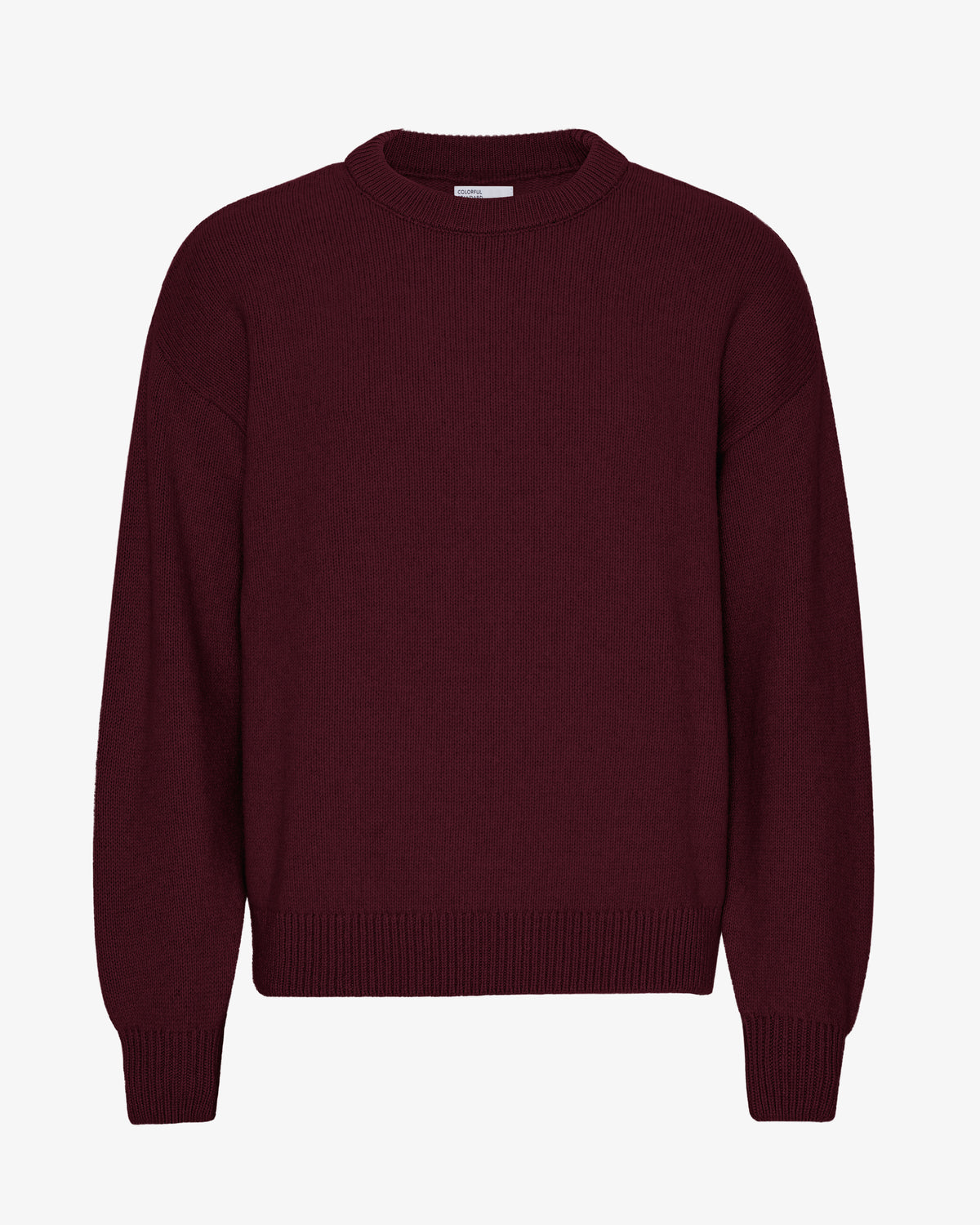 Oversized Merino Wool Crew - Oxblood Red
