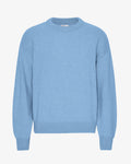 Oversized Merino Wool Crew - Seaside Blue