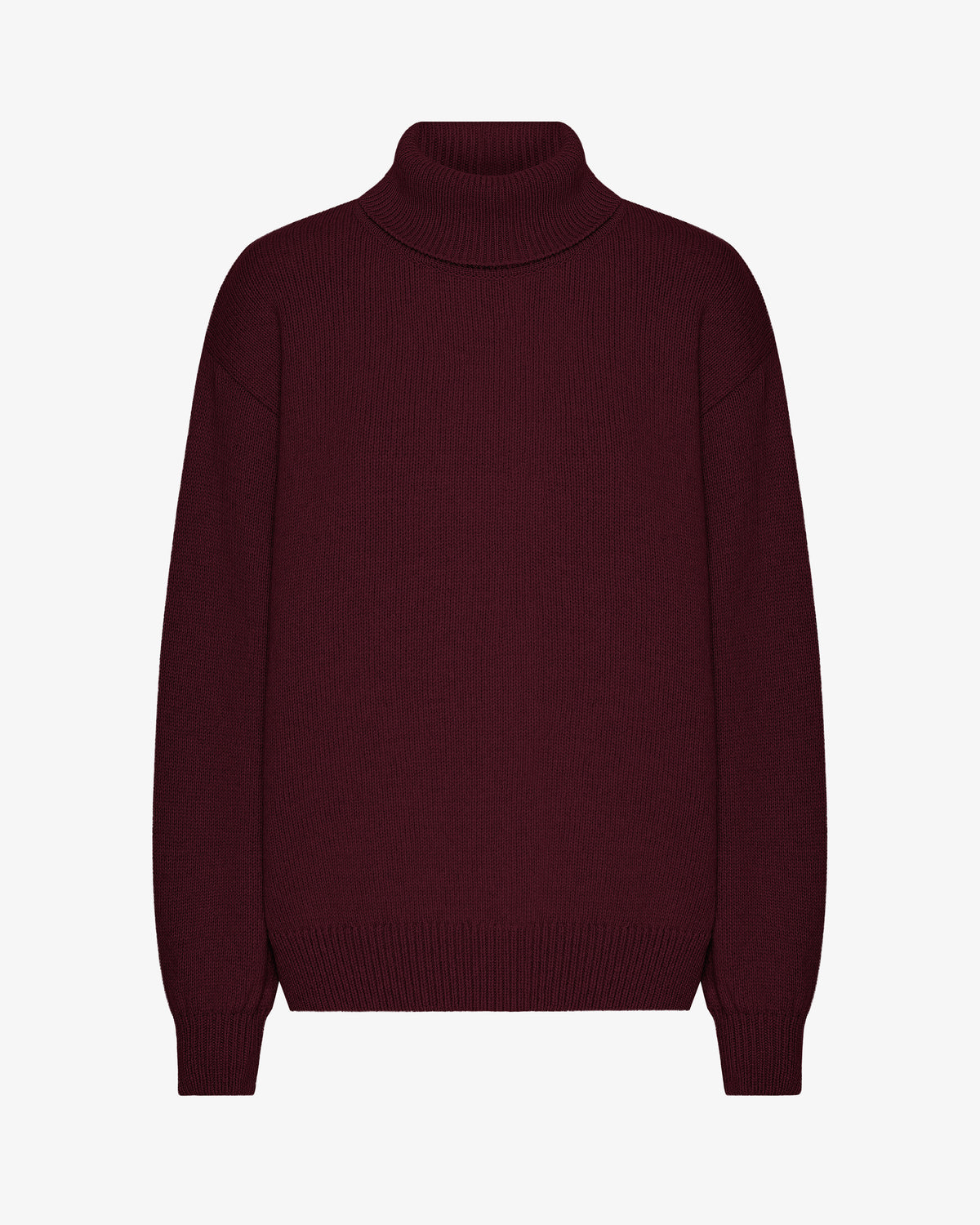 Merino Wool Turtleneck - Oxblood Red