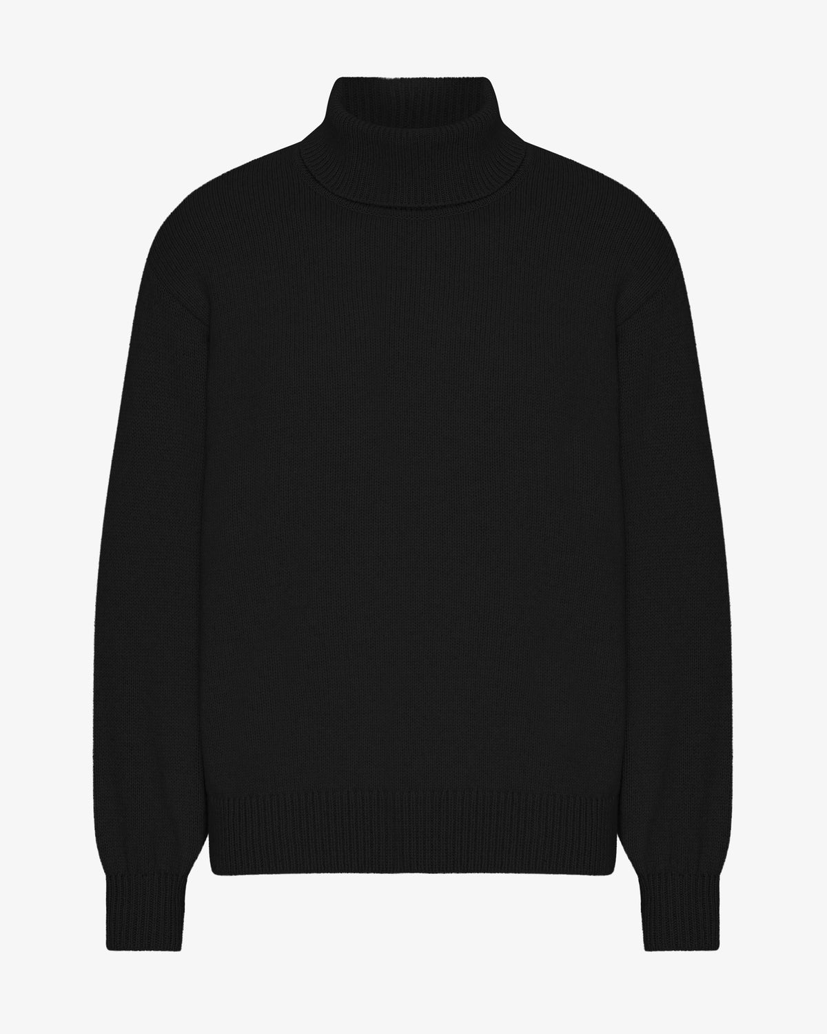 Merino Wool Turtleneck - Deep Black