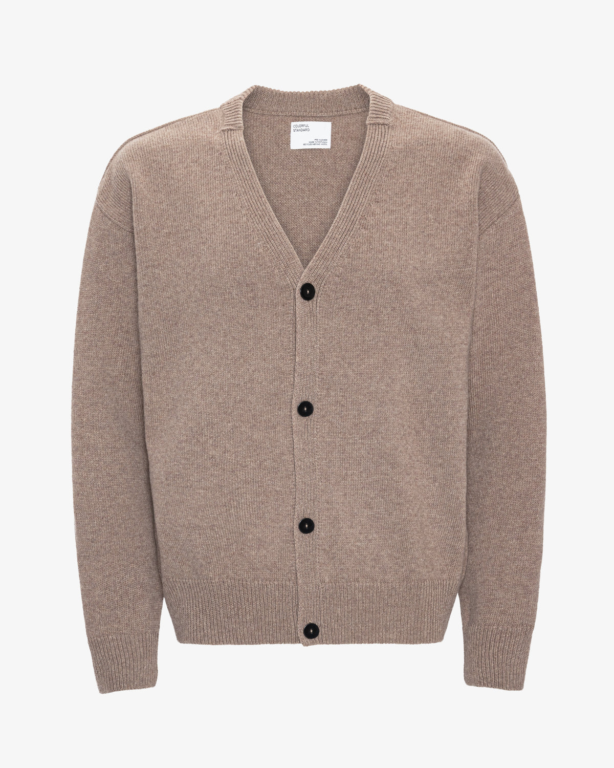 Merino Wool V-Neck Cardigan - Warm Taupe