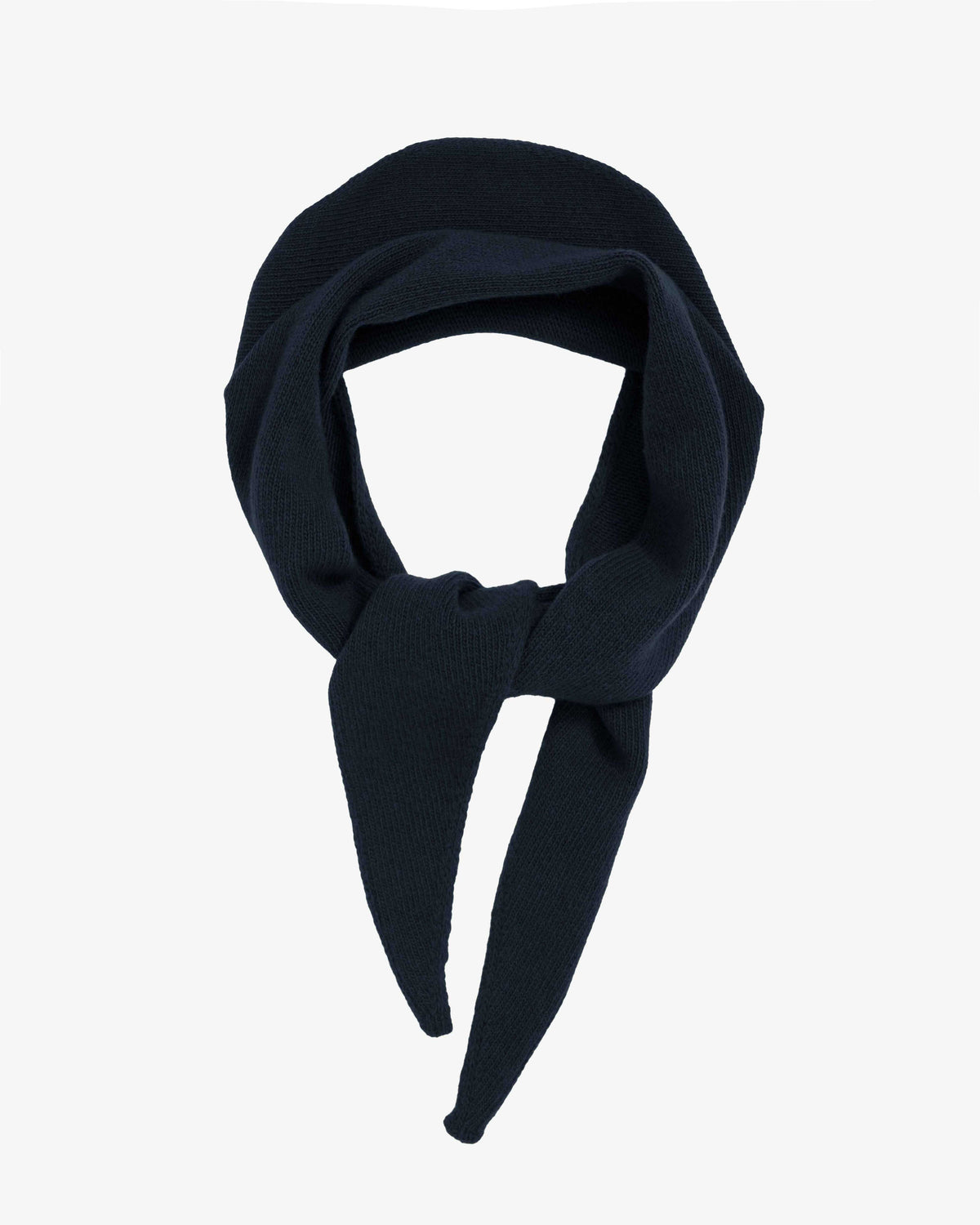 Merino Wool Triangle Scarf - Navy Blue