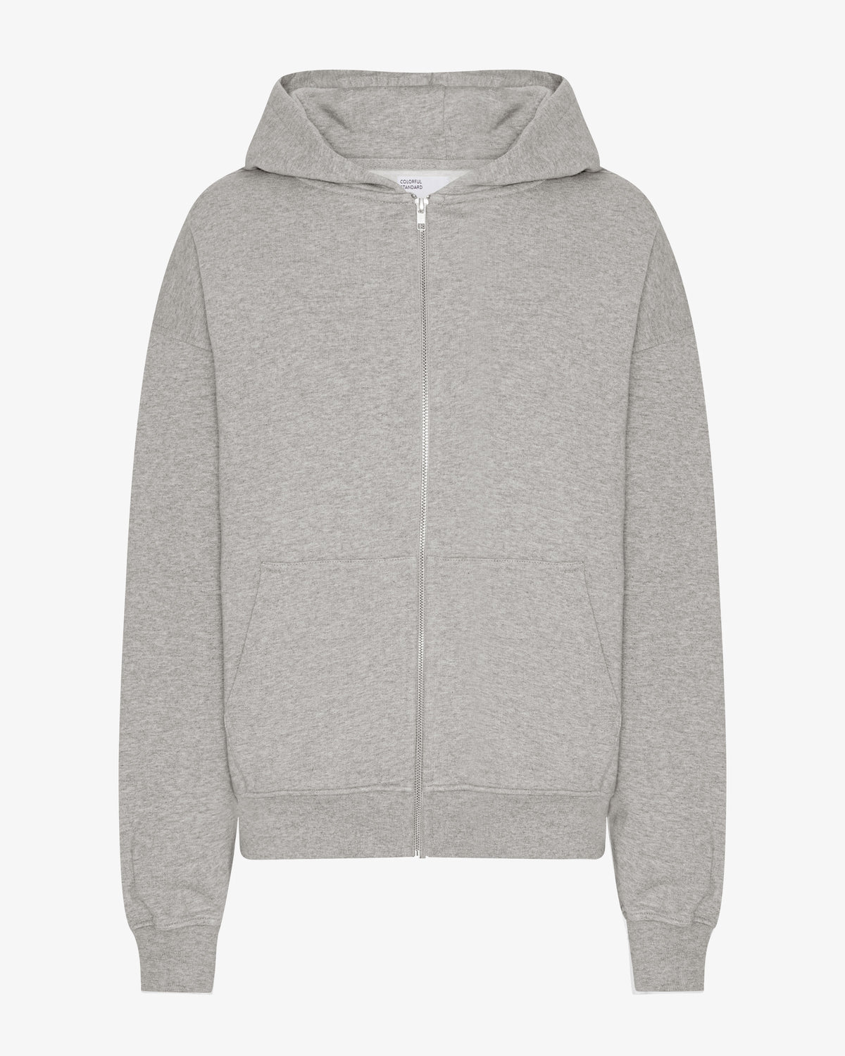 Organic Oversized Zip Hood - Heather Grey