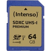 Intenso 3421490 mémoire flash 64 Go SDXC UHS-I Classe 10, Carte mémoire 64 Go, SDXC, Classe 10, UHS-I, 90 Mo/s, Class 1 (U1)